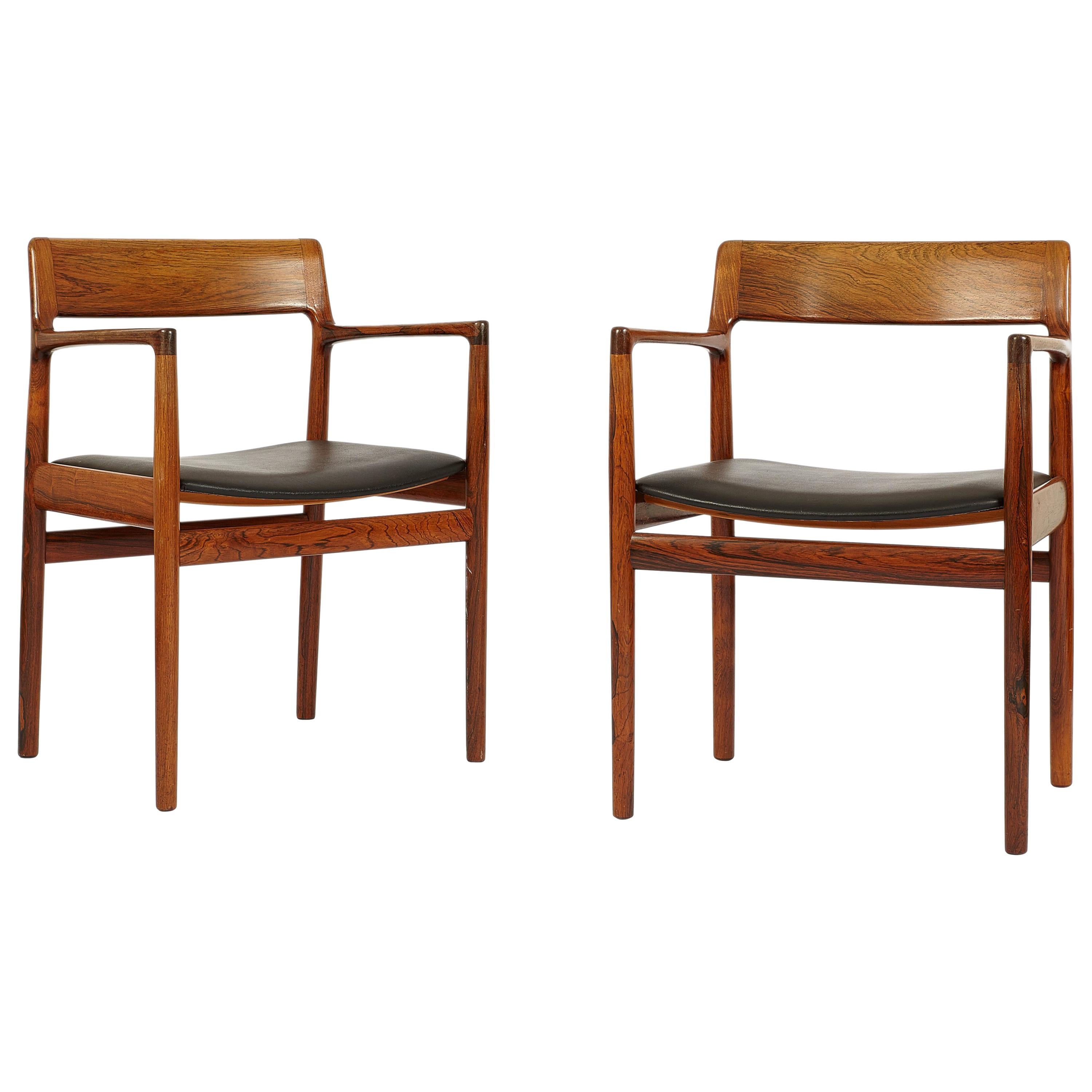 Pair of Rosewood Dining Chairs, Denmark, 1960s For Sale