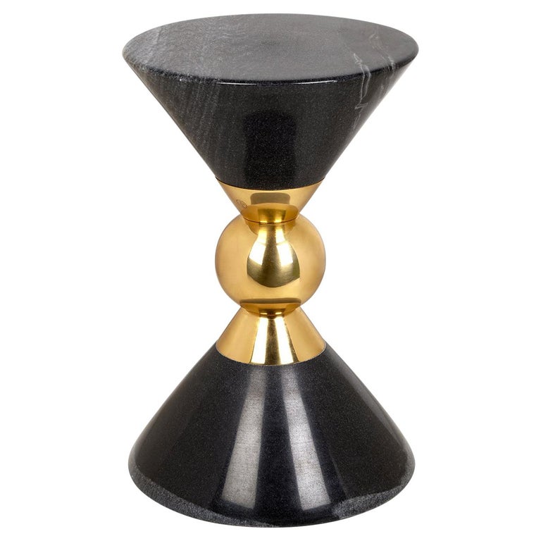 Canaan Marble and Brass Accent Table 1