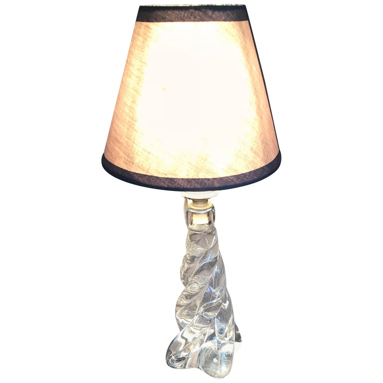 Sèvres Crystal Table Lamp France 1950, Vintage French Crystal Table Lamps For Living Room