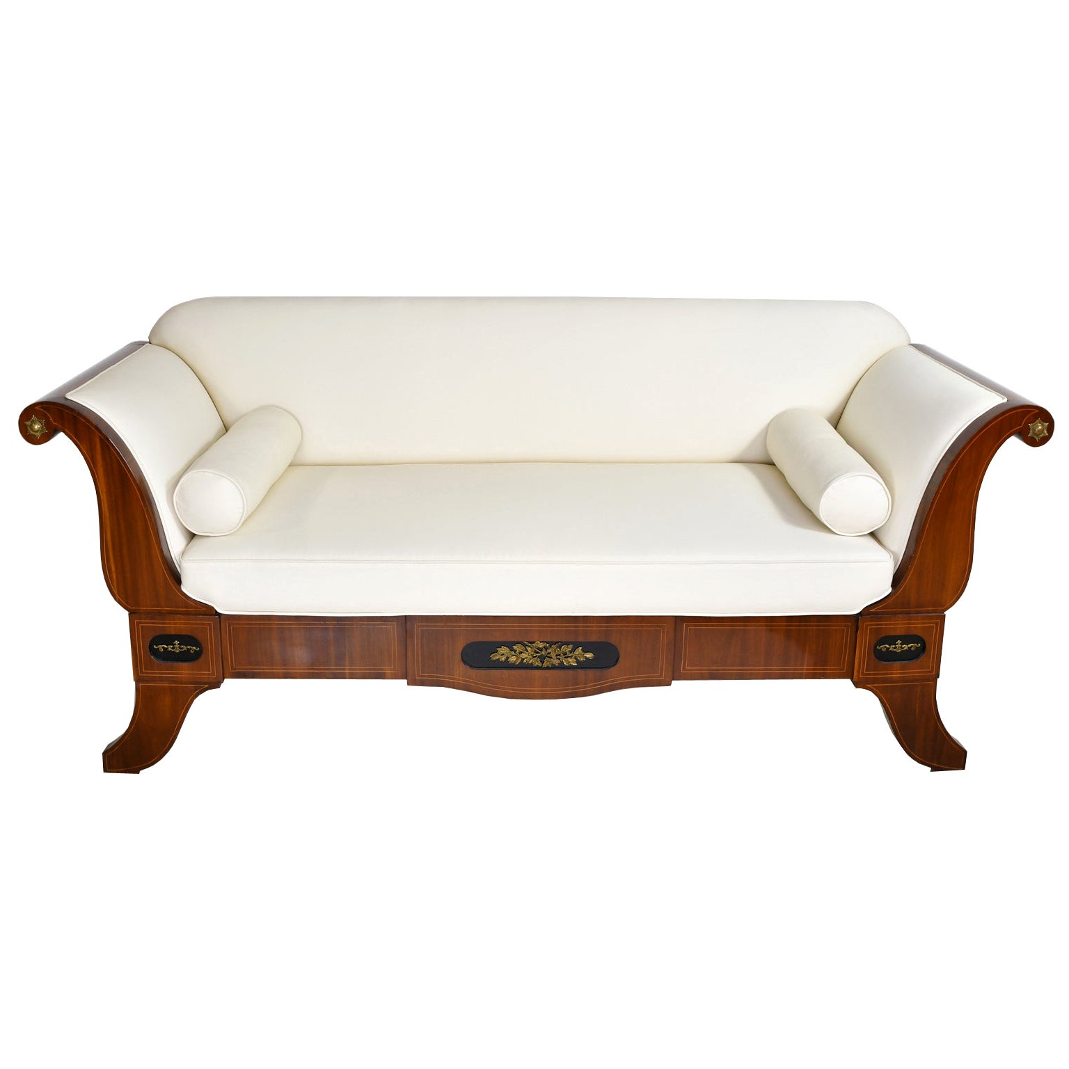 American Mahogany Classical Swan Sofa, Philadelphia, Circa 1815 For