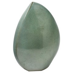 Porcelain Sculpture with Green Glaze Decoration by Tim Orr, circa 1970