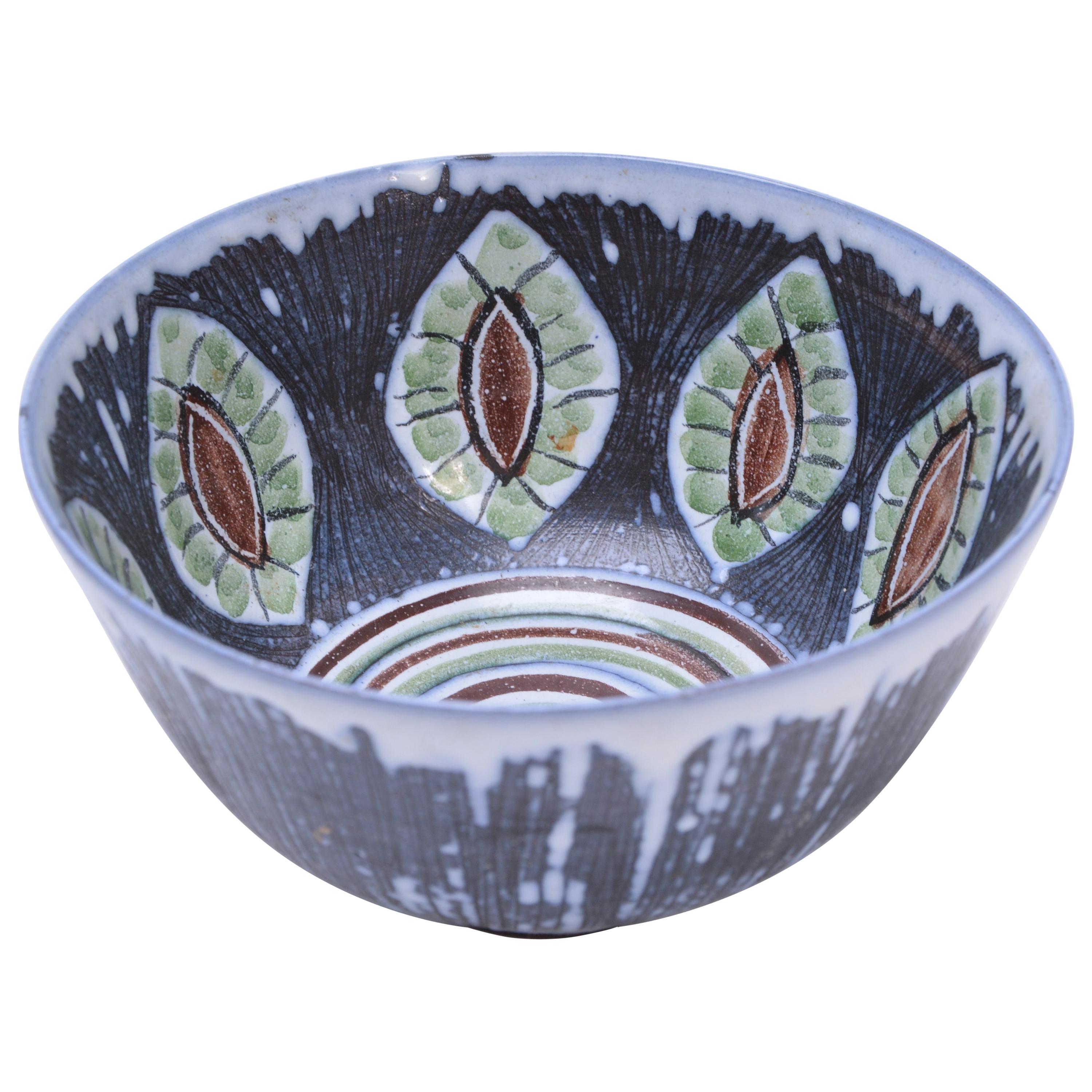 Handmade Swedish Ceramic Bowl by Alingsås Ceramic, 1960s