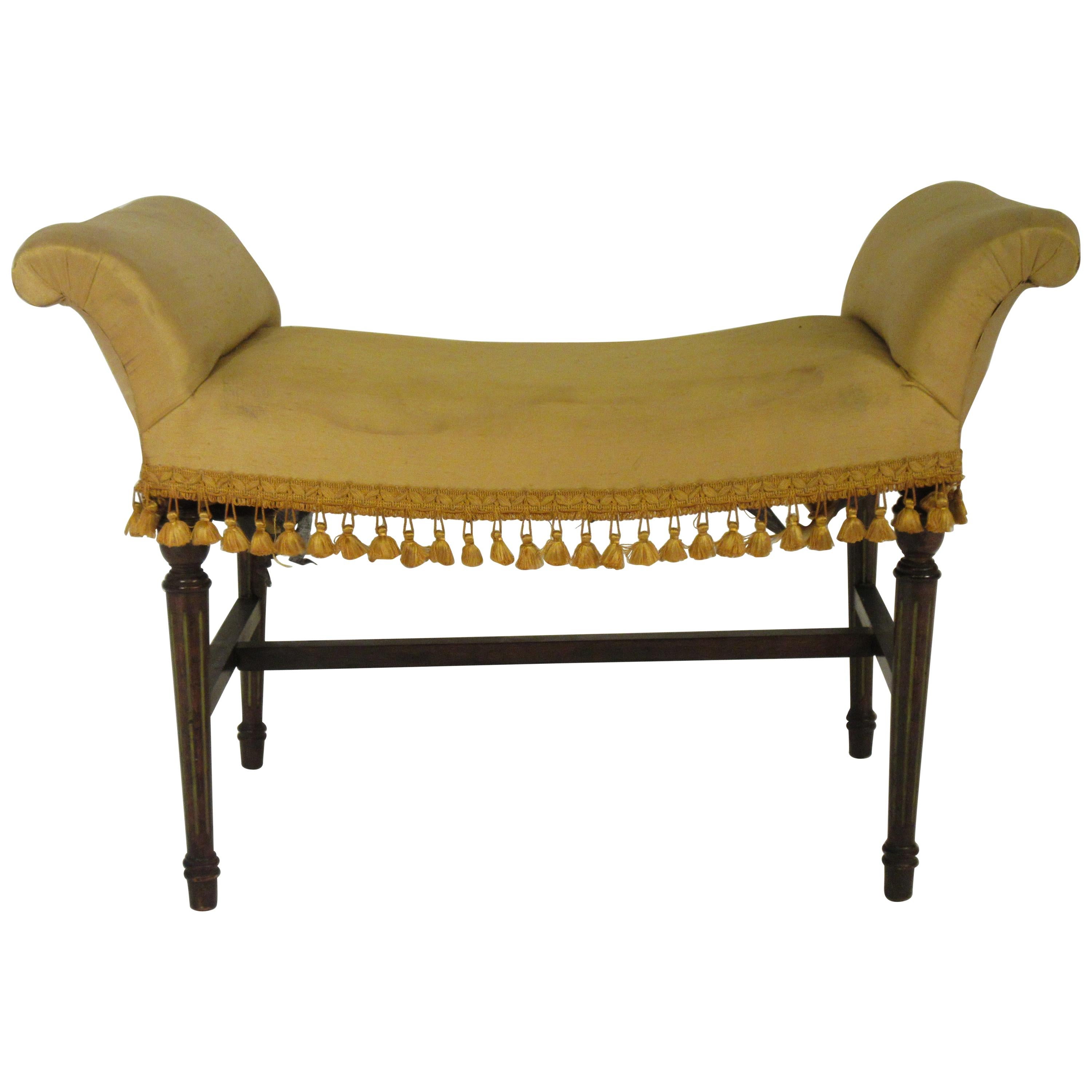 1920s Scrolled Arm Bench