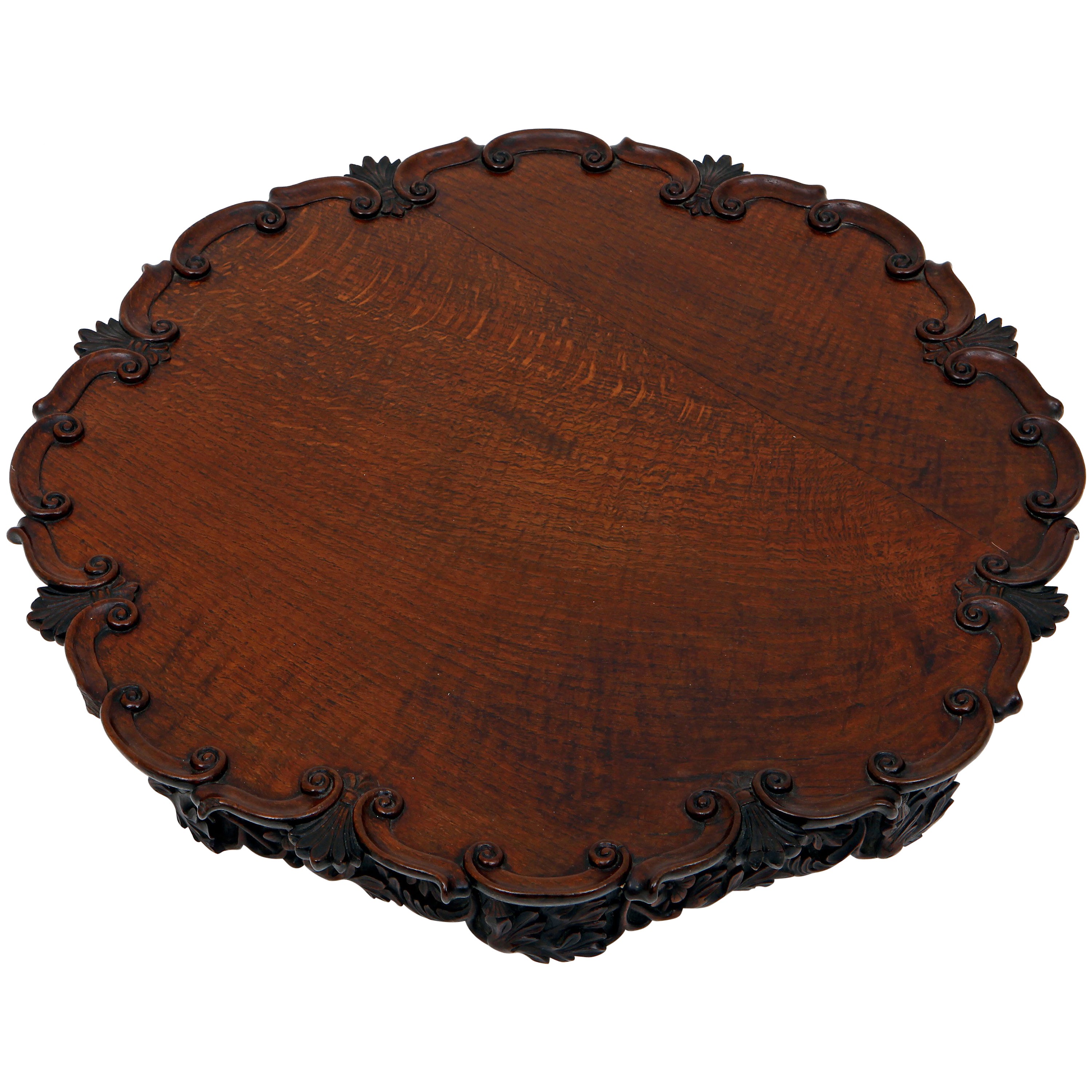 Hand Painted Wood Based Lazy Susan with Blue and White Bird