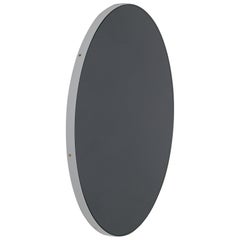 Orbis Black Tinted Round Mirror with White Frame Customisable - Medium