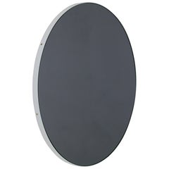 Orbis™ Black Tinted Bespoke Contemporary Round Mirror with White Frame - Large