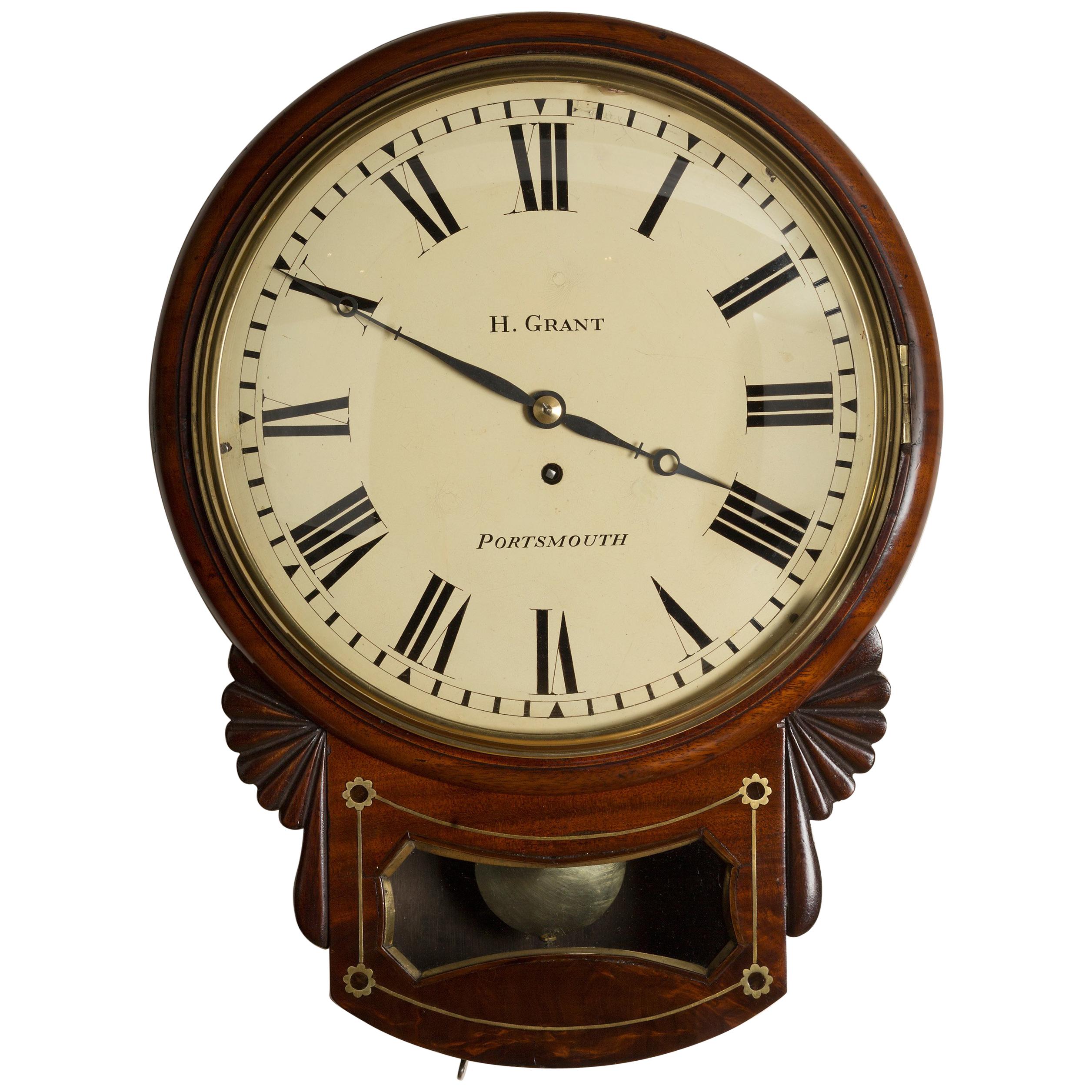Small Regency Octagonal Wall Clock For Sale at 1stDibs