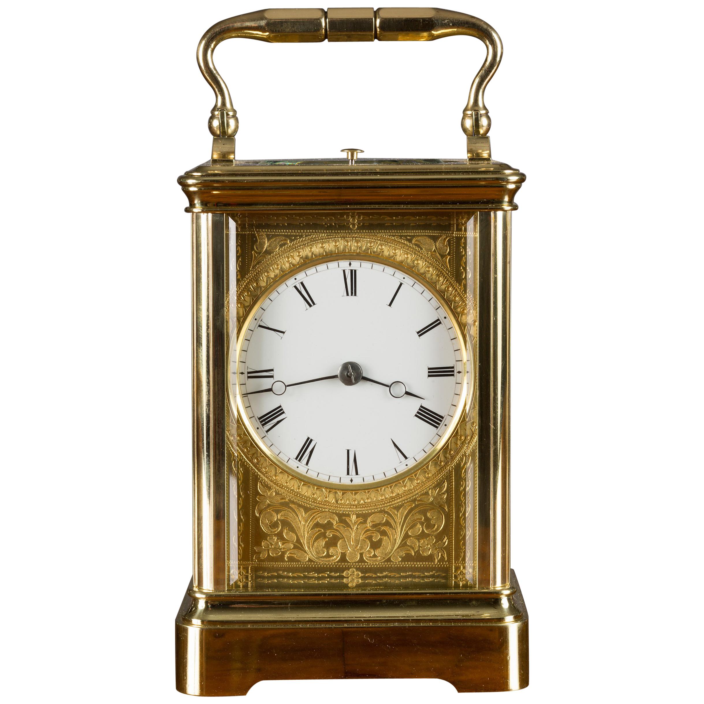 French Brass Cased Carriage Clock by Drocourt