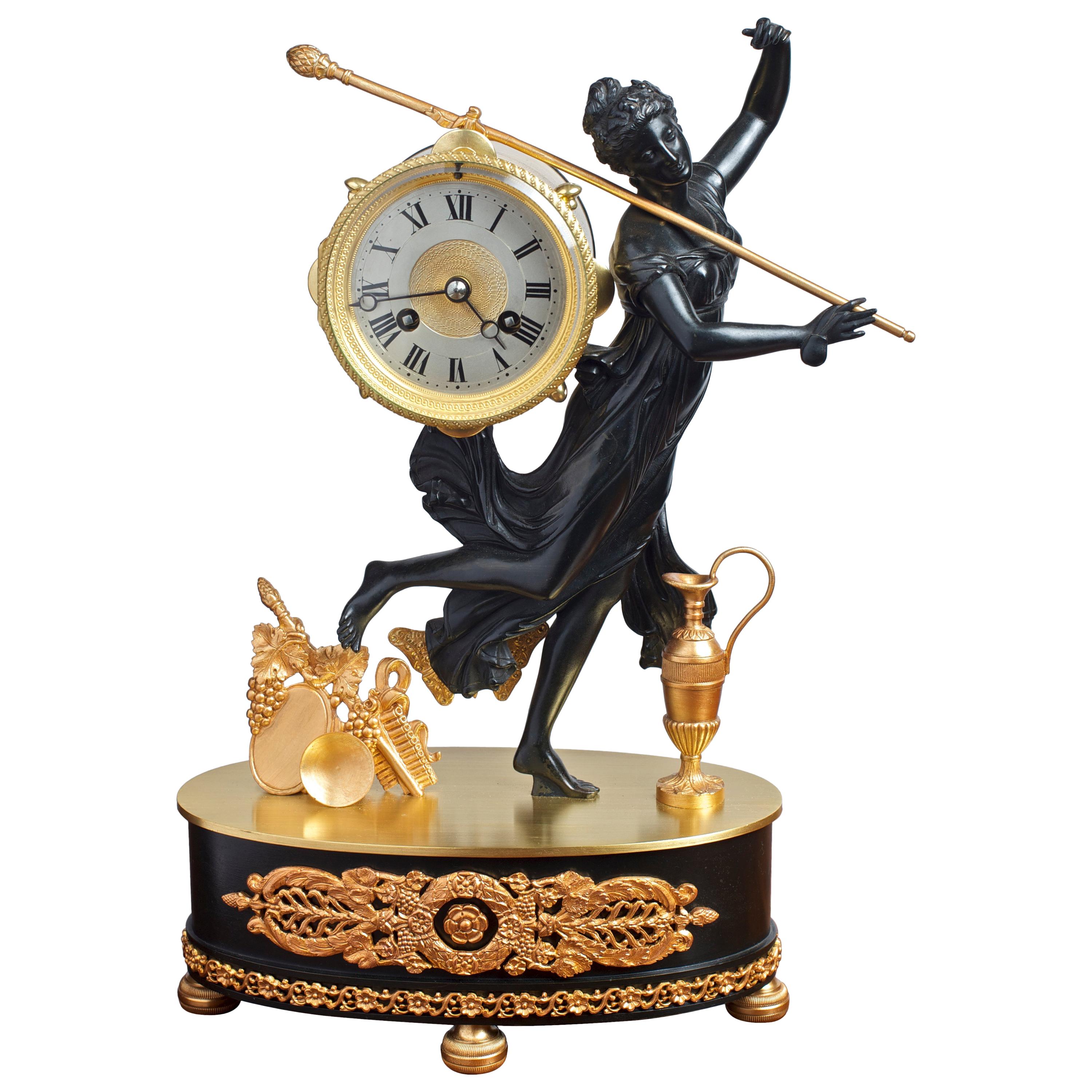 French Bronze and Ormolu Mantel Clock