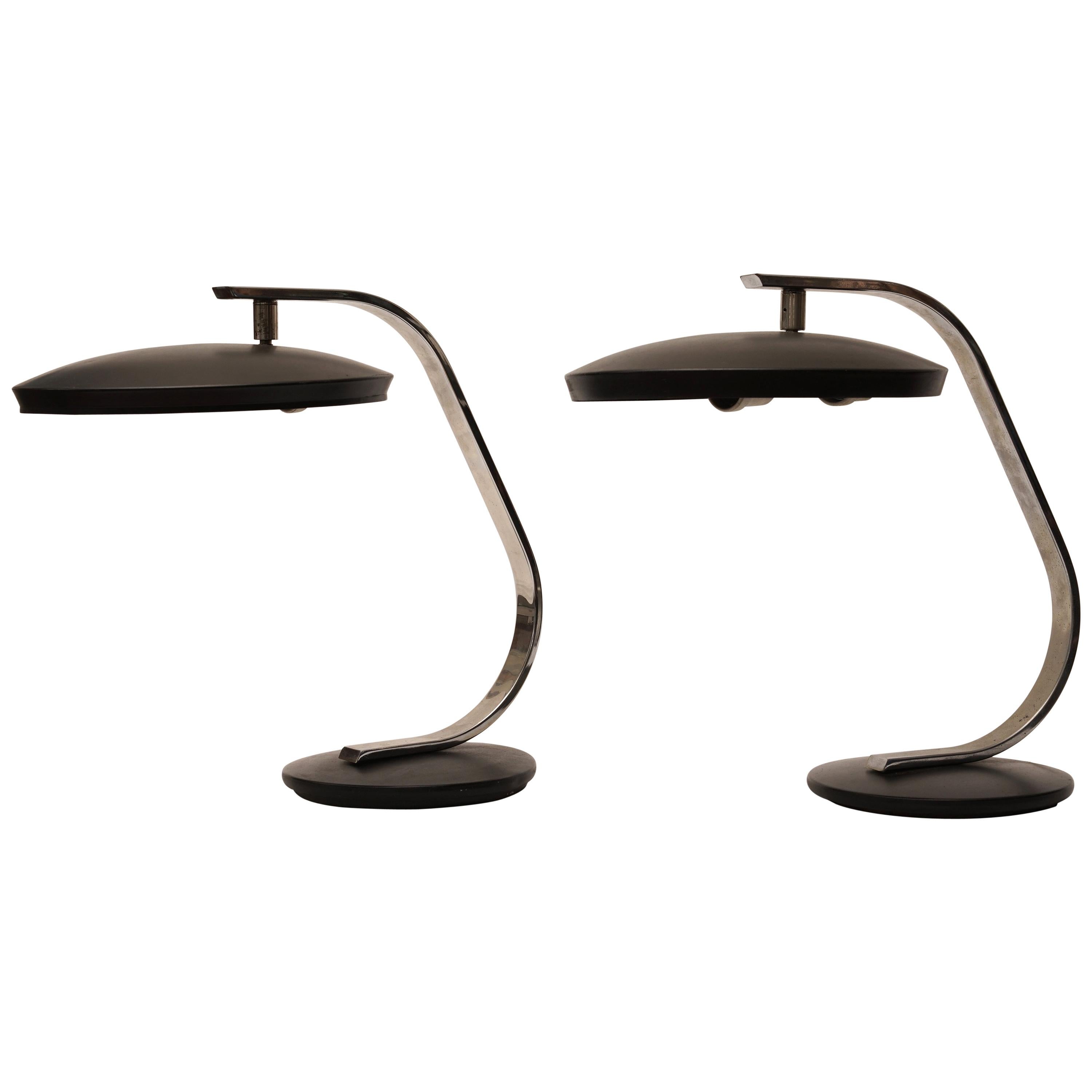 Pair of Fase Mid-Century Modern Adjustable Desk Lamps, Spain