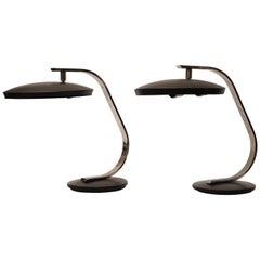 Paire de lampes de bureau réglables de style Fase, Mid-century modern, Espagne