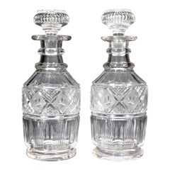 A Very Good Pair of Georgian Anglo-Irish Glass Spirit Decanters, UK Circa 1820