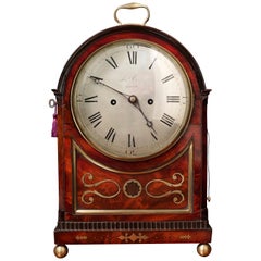 Antique Regency Mahogany Striking Bracket Clock