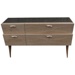 Modern Sideboard 'Xuni' Brass Top Handcrafted with European or Exotic Woods