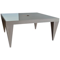 Modern Table, Square, Brass Top Handcrafted by Italian Artisans