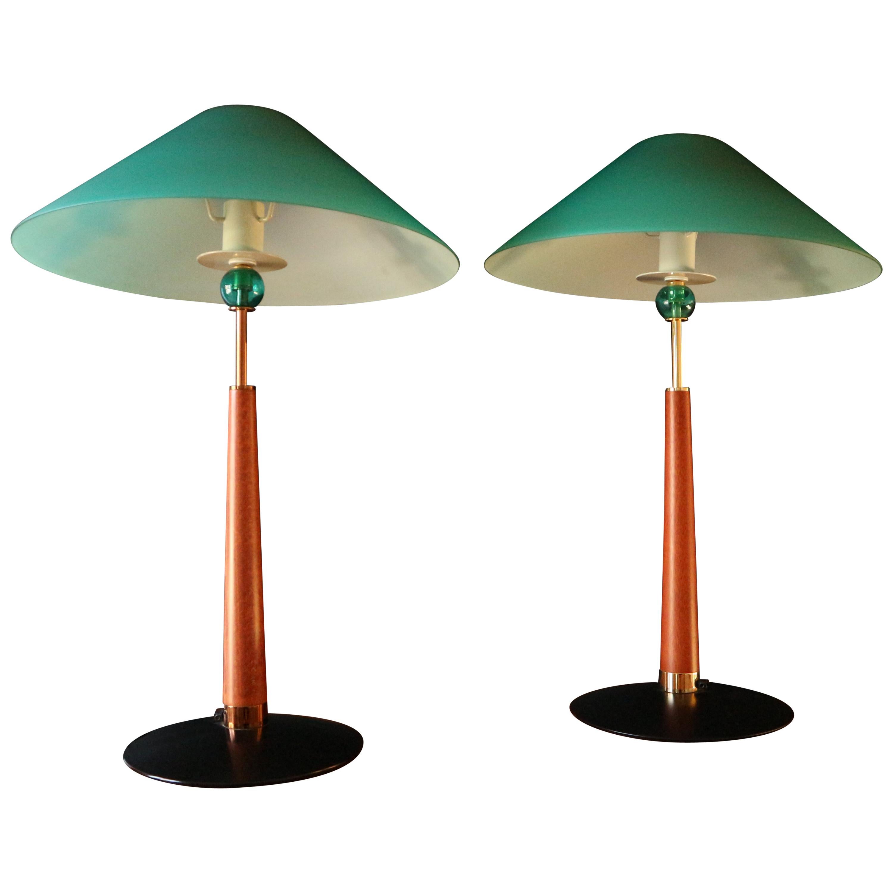 1980s De Majo Italian Murano Pair of Table Lamps im Angebot