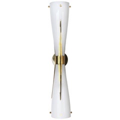 Italian Midcentury Style Murano Glass & Brass Hour-Glass Wall Light (US Spec)