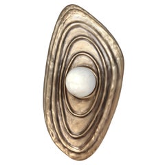 Perla Wall Sconce in Cast Bronze with Alabaster Orb (US Specification)