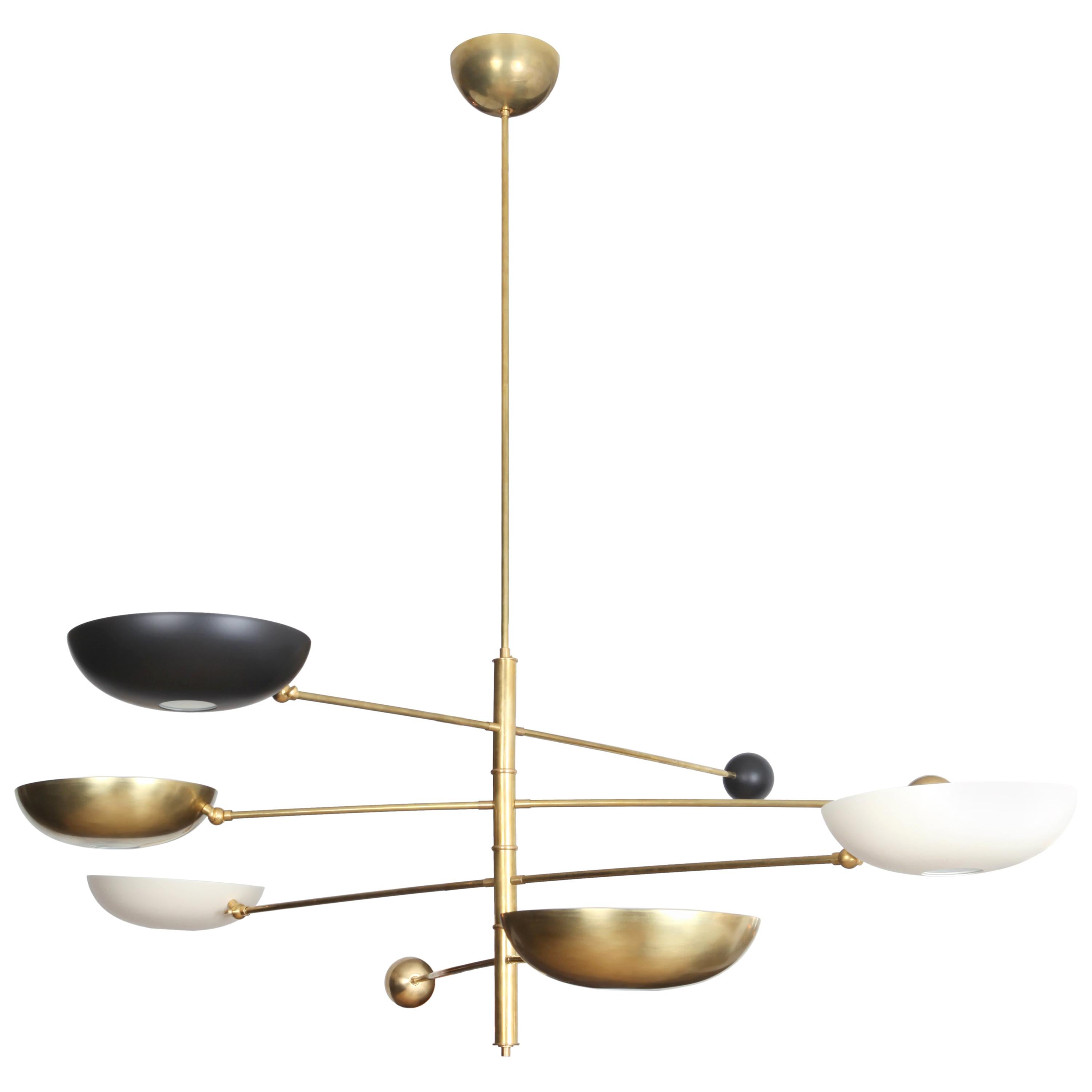Contrapesi Midcentury Style Brass and Powder-Coated Cup Pendant (US Spec)