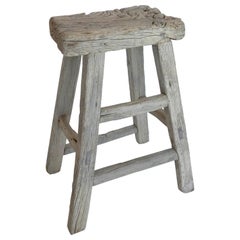 Antique Elmwood Tall Stool