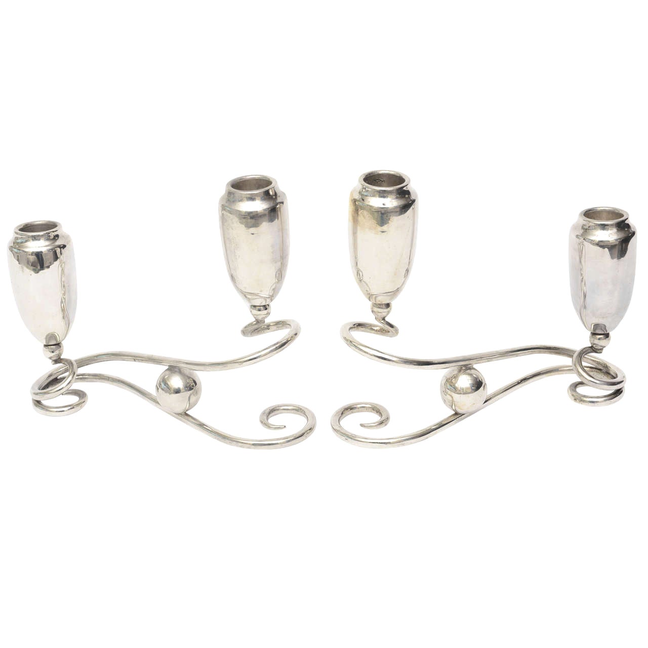 JacobeanStyle Sterling SilverMounted Open Wood Barley Twist