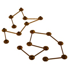 Pareja de candelabros modulares de latón, Margareta Slingam, Suecia, años 60