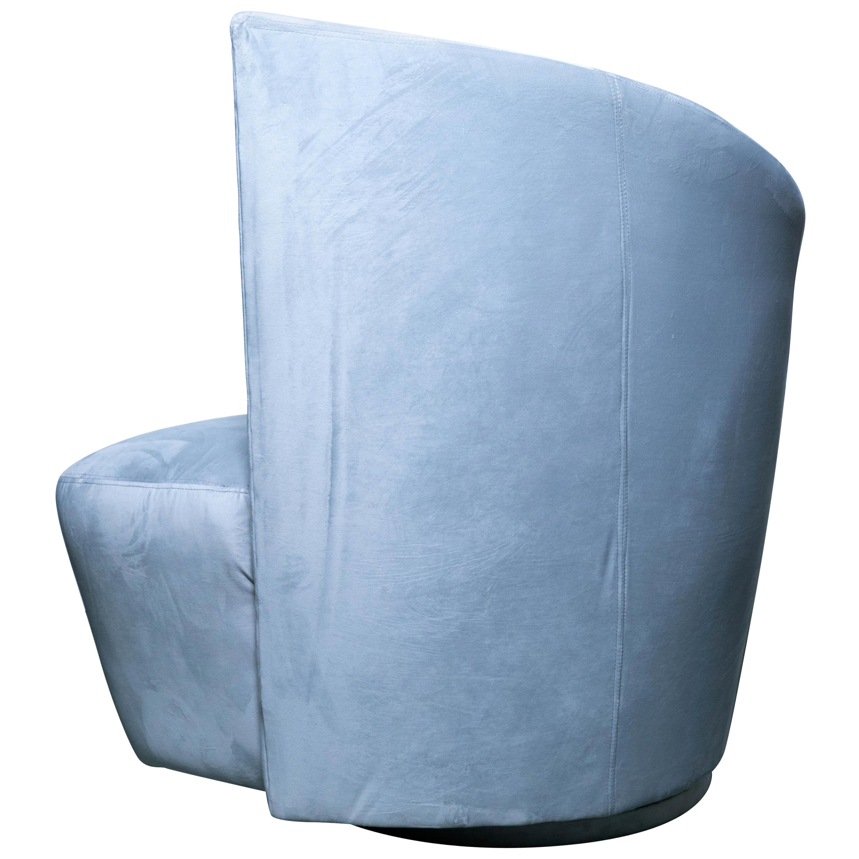 Vladimir Kagan Art Deco Fan Back Swivel Chair For Sale