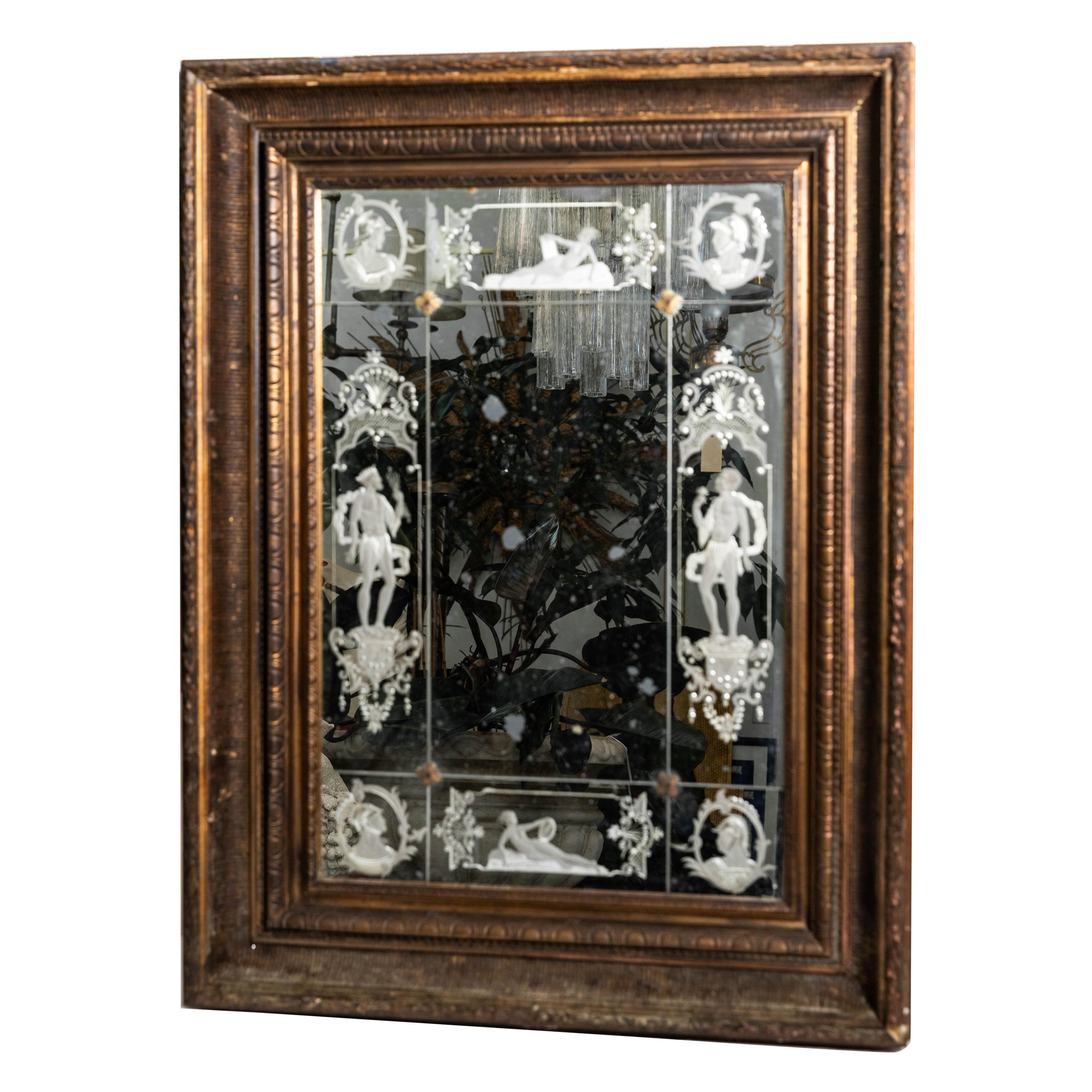 19th Century Antique Venetian Style Mirror For Sale