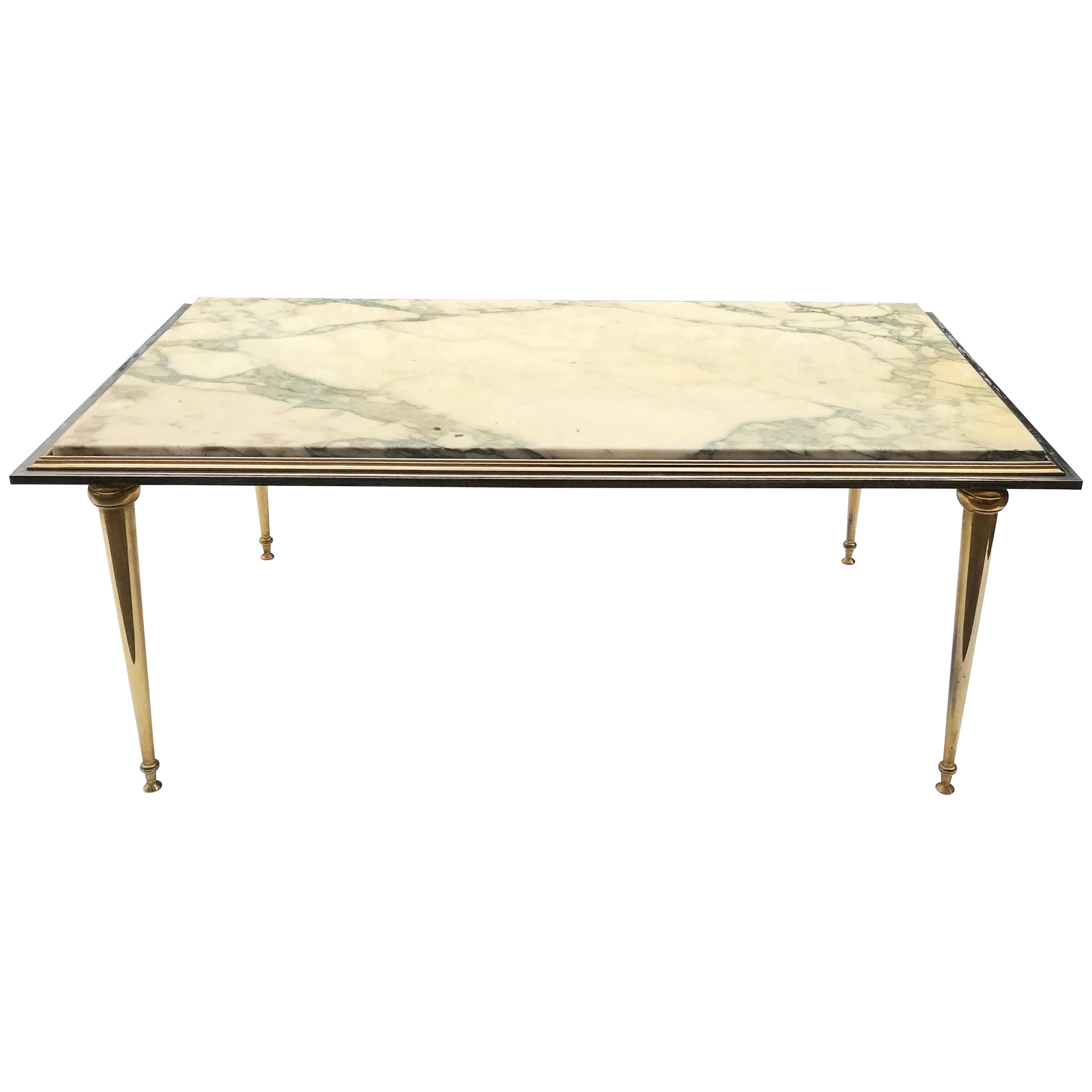 Bronze and marble coffee table with two shelves, c. 1970 at 1stDibs