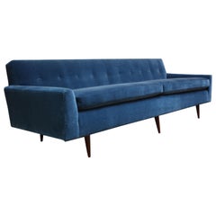 Thayer Coggin Furniture 324 For At 1stdibs Milo Baughman For Thayer Coggin Walnut Sofa In Blue Mohair