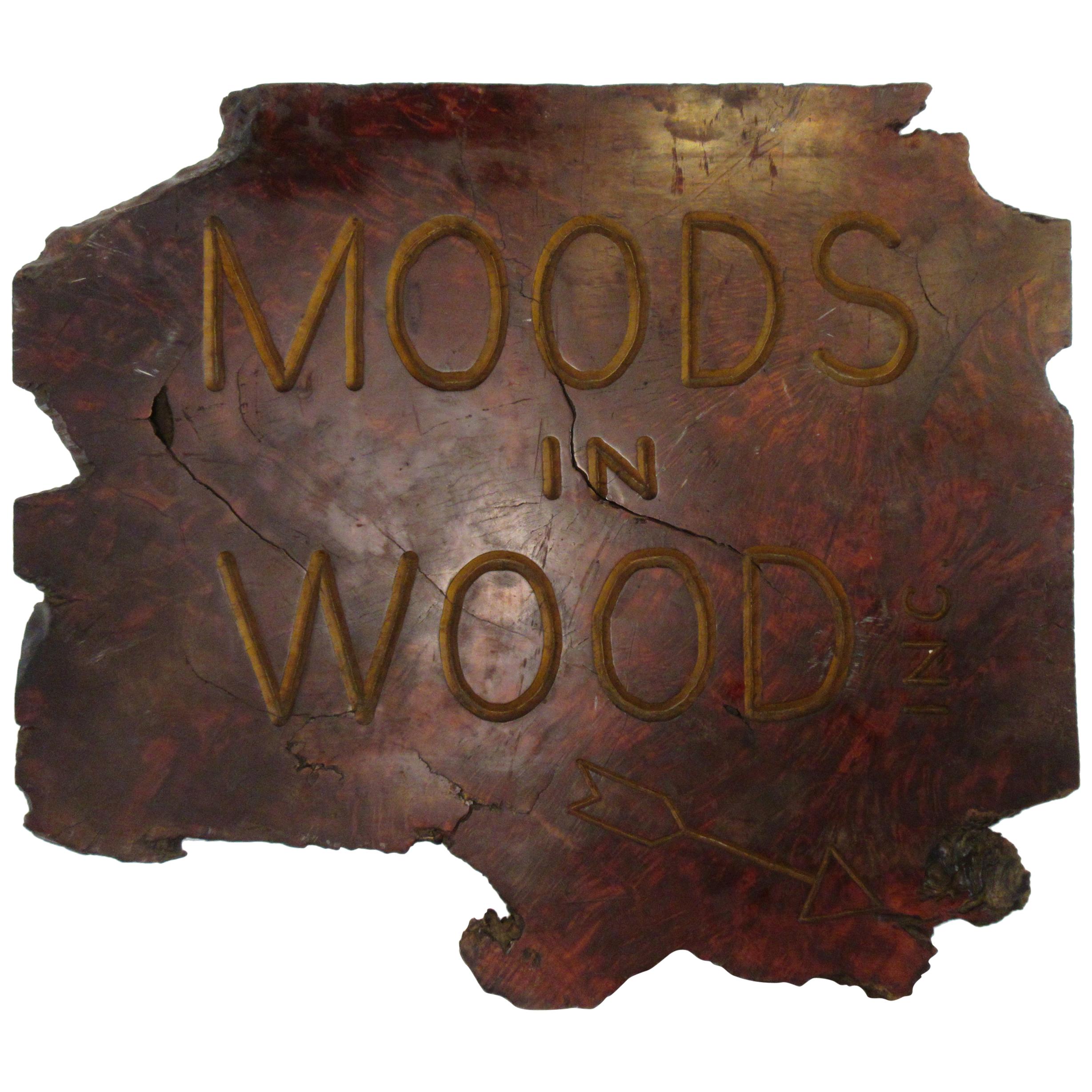Insegna anni '70 Moods in Wood