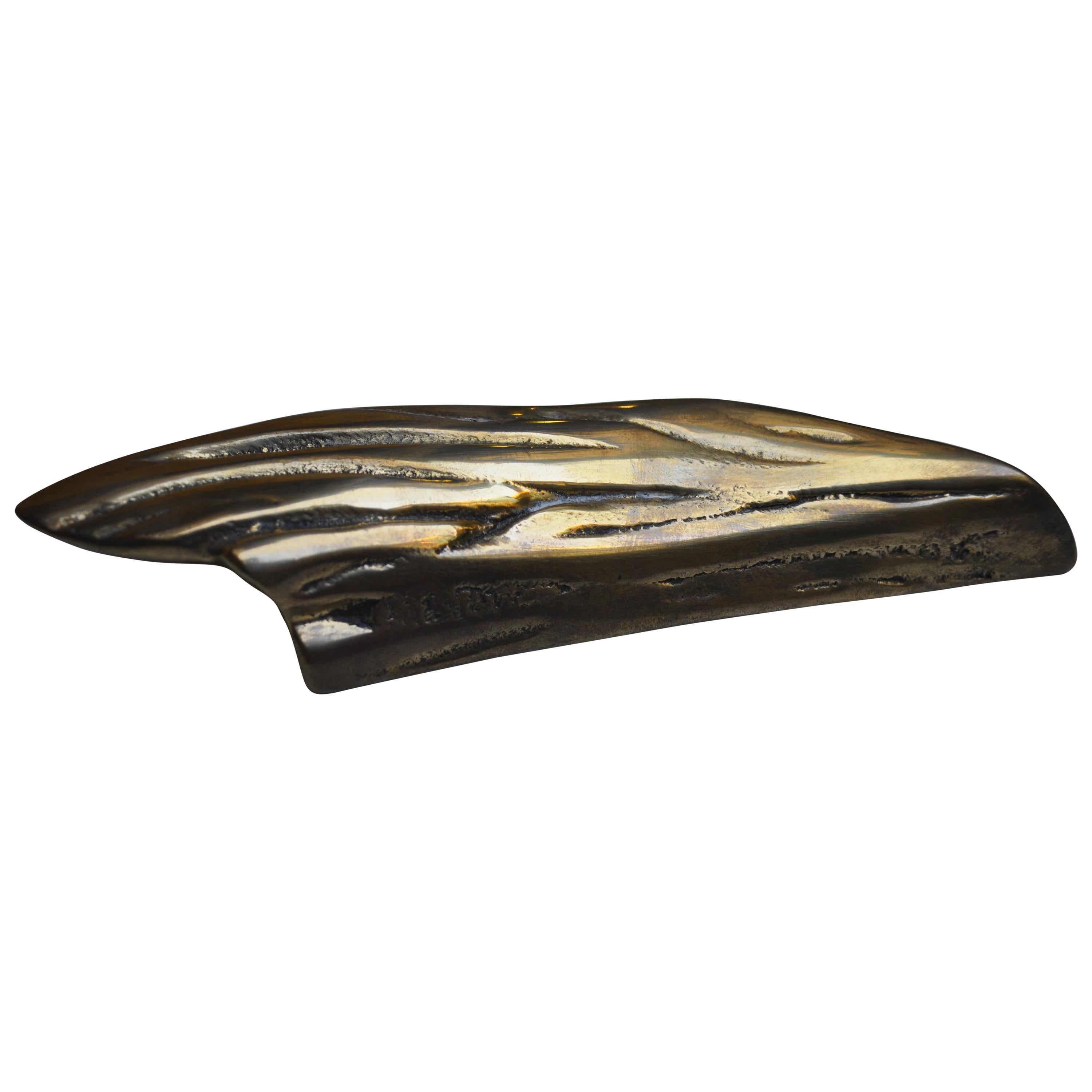 Contemporary Sculptural Bronze Handle - Alie - Cast in French Sand Molds For Sale