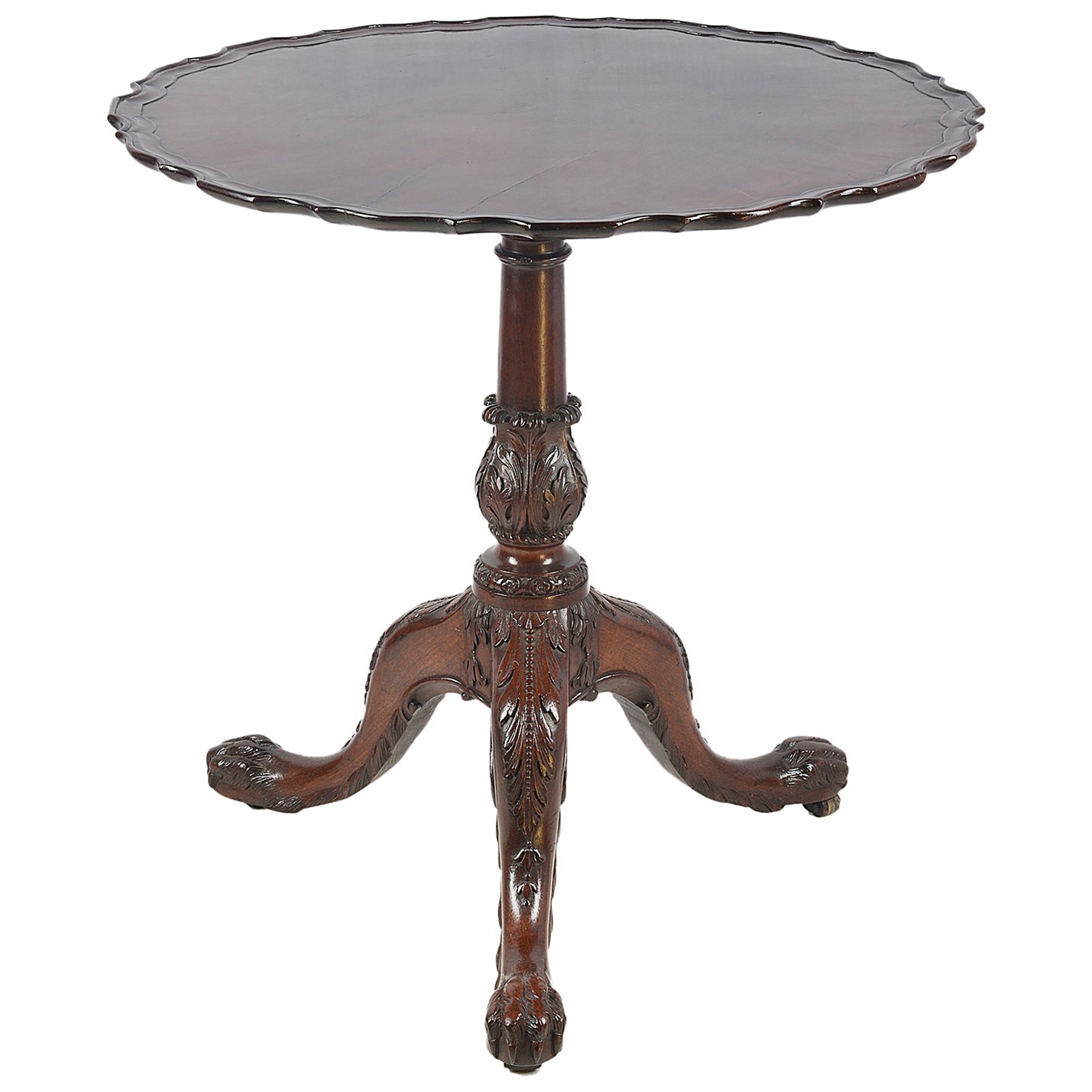 Scottish Burl Wood Pie Crust Tea Table For Sale at 1stDibs