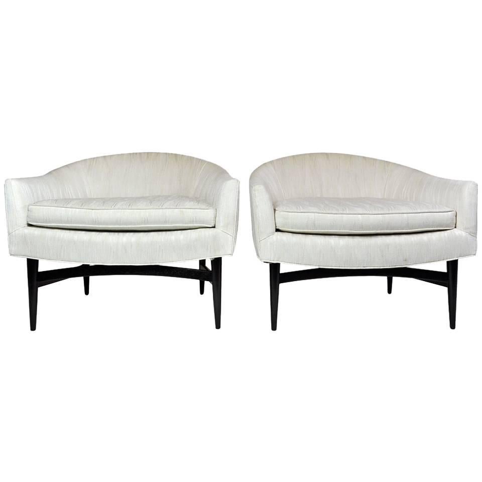 Pair of Lounge Chairs by Lawrence Peabody For Sale