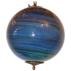 Retro Blue Art Glass Lantern