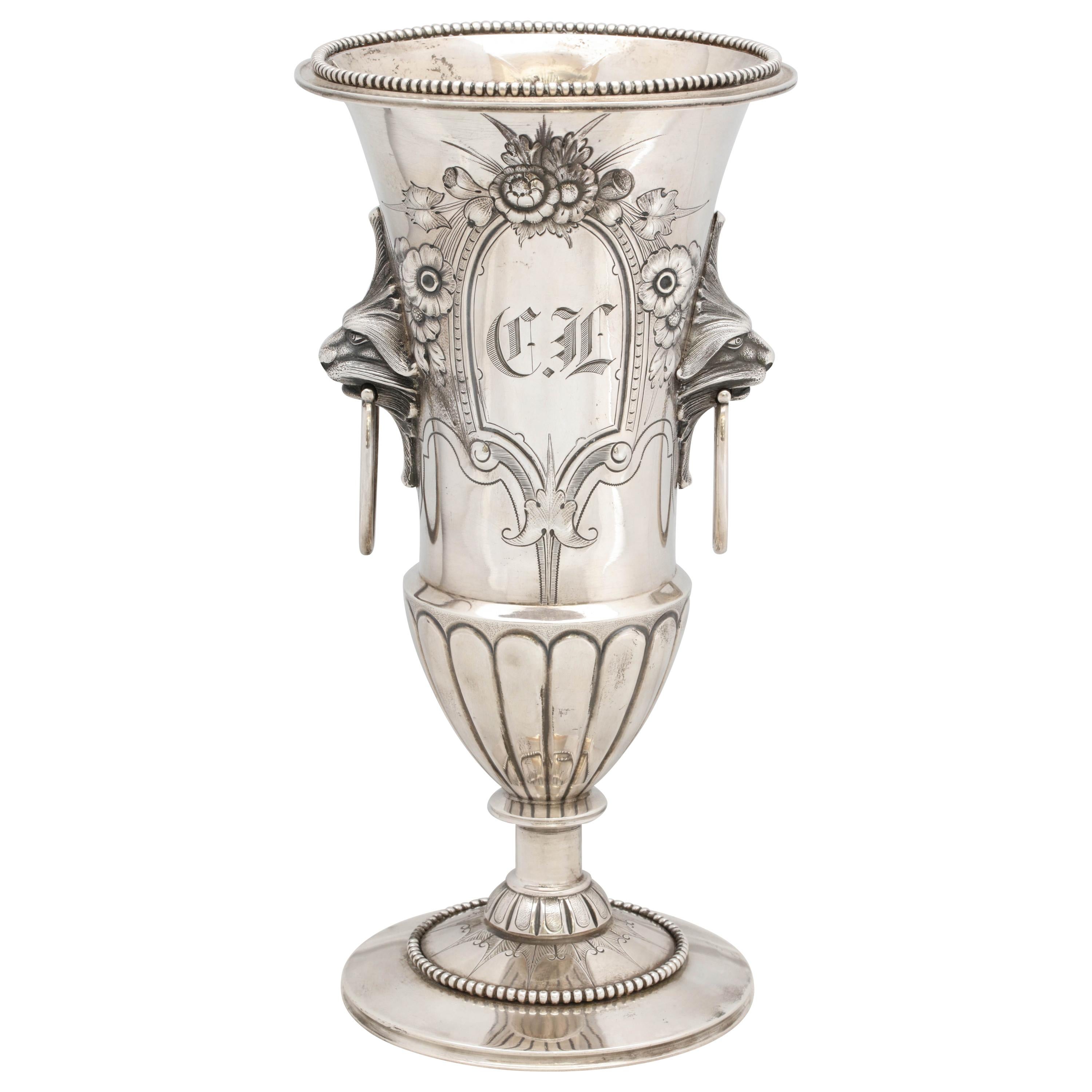 Neoclassical Coin Silver Pedestal Based Vase by Wood and Hughes at 1stDibs coin vase, silver