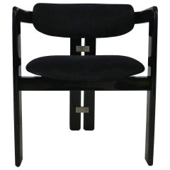 Black Lacquer Pamplona Chair by Augusto Savini for Pozzi