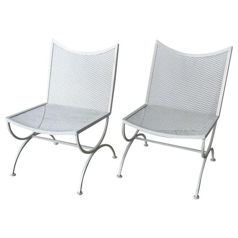Set Of 2 Mid Century Modern Bob Anderson Refinished Wrought Iron Set Of 2 Mid Century Modern Bob Anderson Refinished Wrought Iron Side Chairs For
