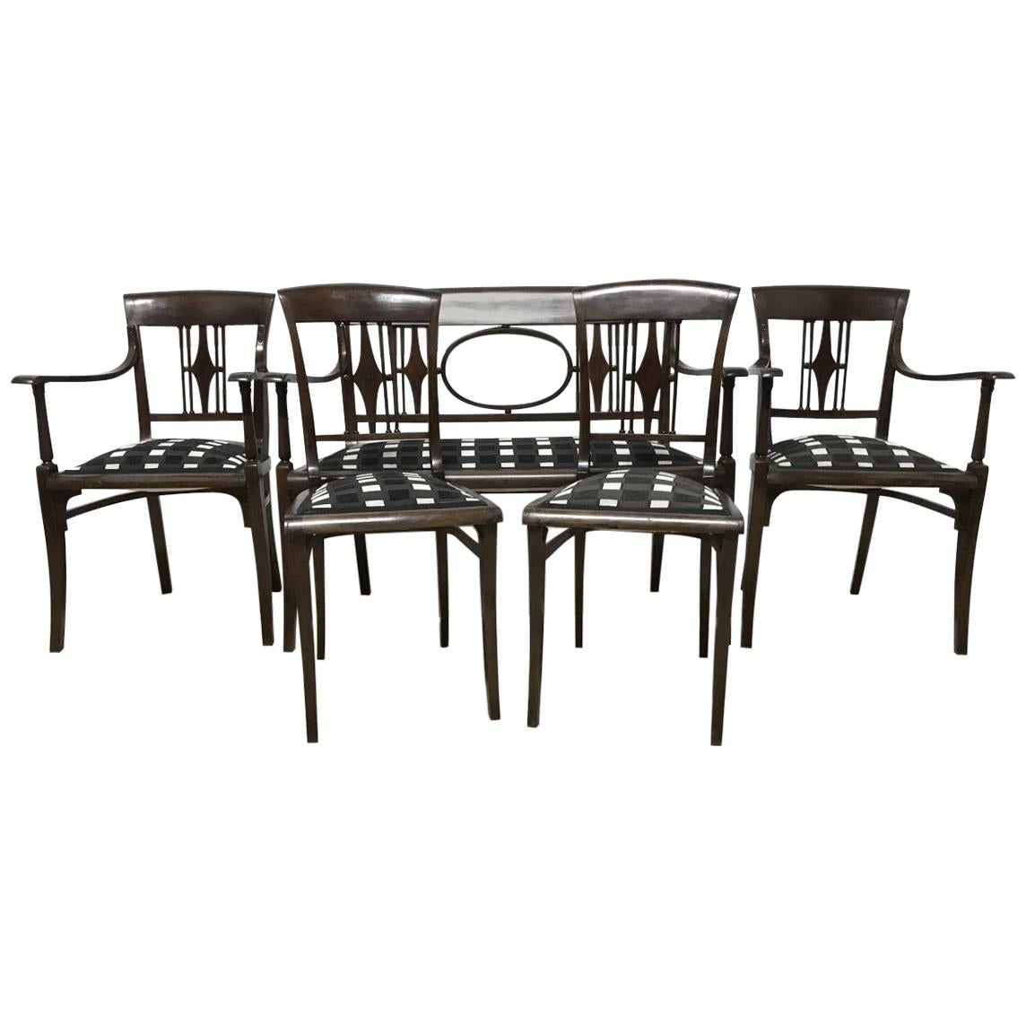 Joseph Hoffmann in the Style of a Secessionist Five-Piece Bentwood Salon Set For Sale