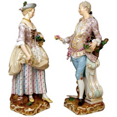 Meissen Gardeners Couple Male Female Models 2868 B 65 Kaendler Schoenheit, 1870