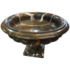 1940s Marble Bowl on Pedestal, Italy
