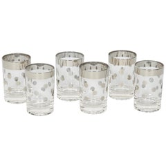 Set of Vintage Liqueur Barware Glasses with Polka Dot Design by Dorothy Thorpe