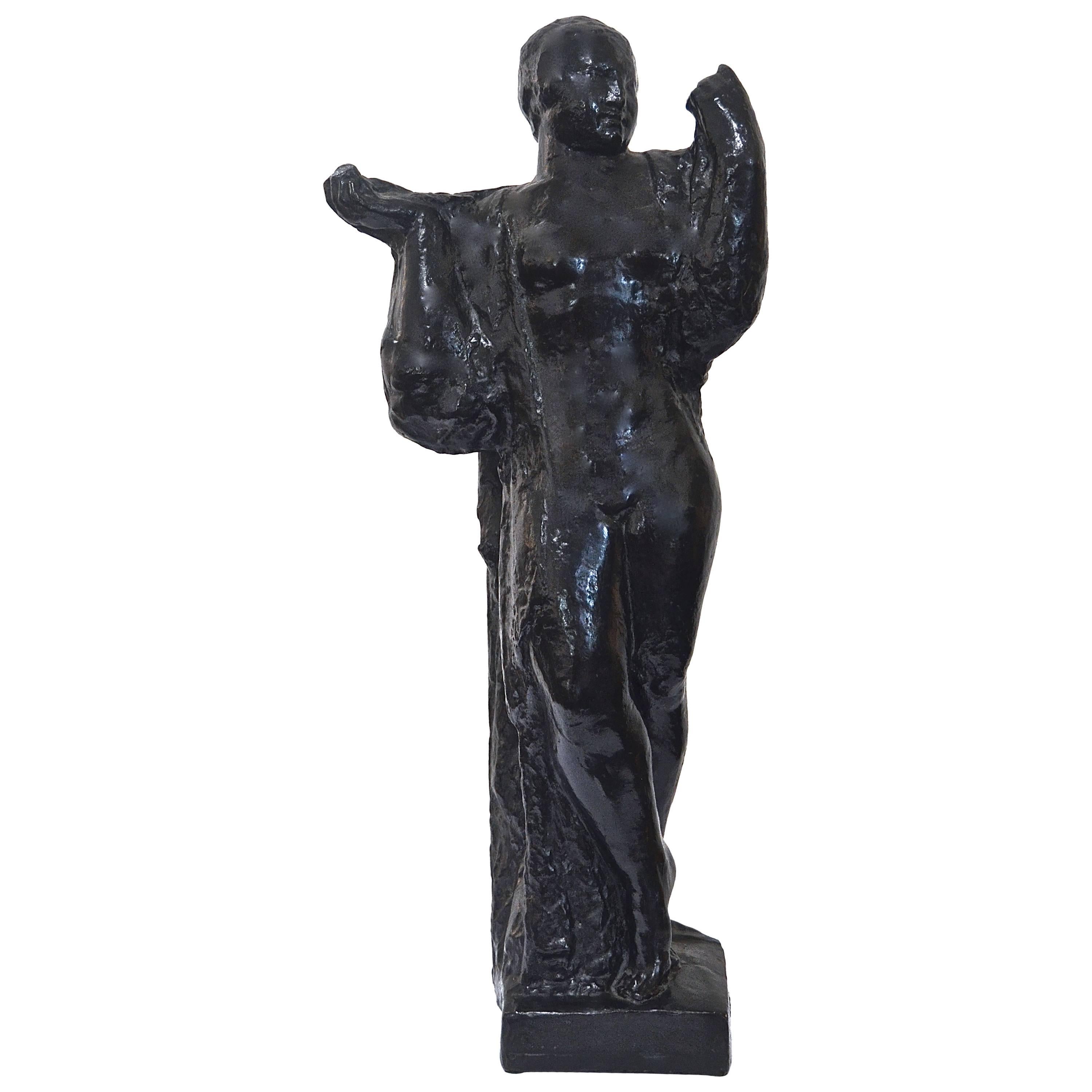 Charles Malfray Bronze "Femme" Sculpture For Sale
