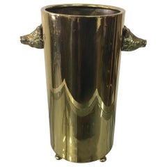 Boar Accents Brass Umbrella Bucket