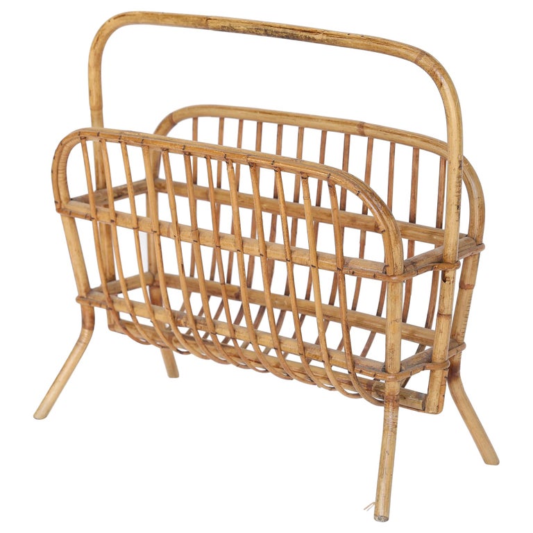 Rattan Magazine Holder at 1stDibs