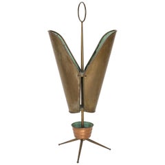 Vintage Italian Brass and Copper Umbrella Stand