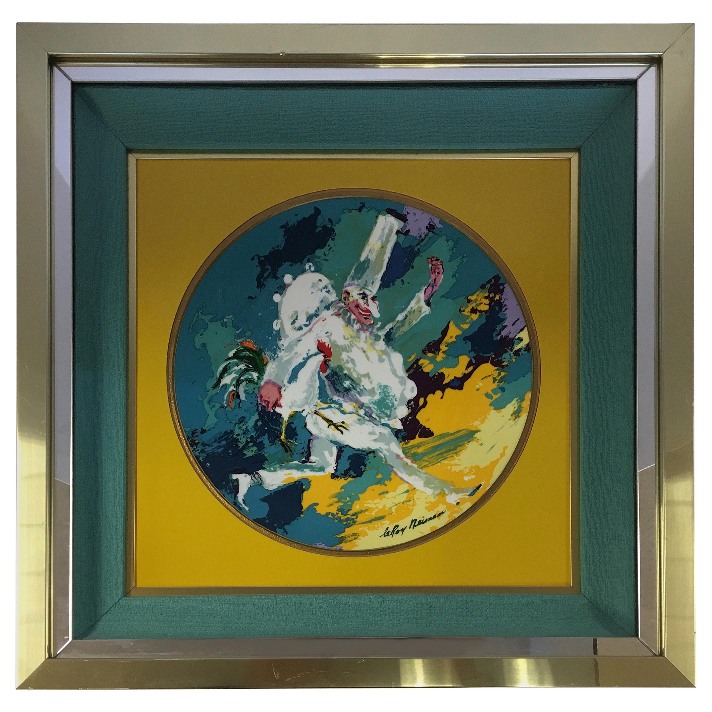 Leroy Neiman Limited Edition Royal Doulton Punchinello 1978 Framed Artwork Plate
