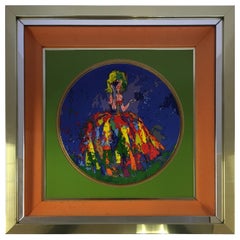 Vintage LeRoy Neiman Limited Edition Royal Doulton Columbine 1977 Framed Artwork Plate