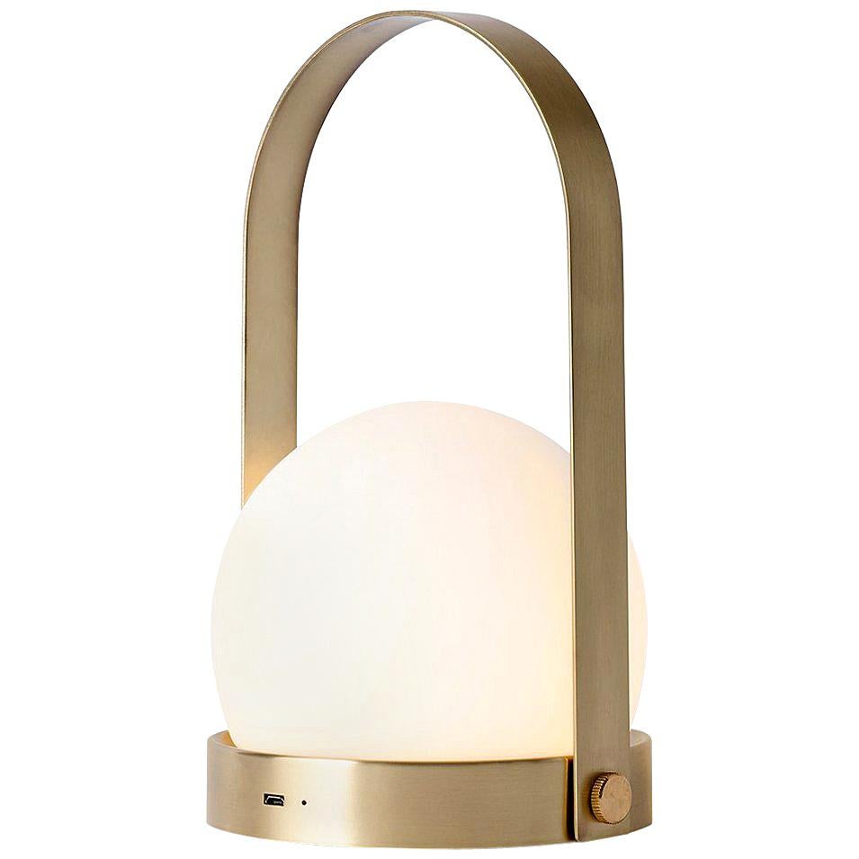 Carrie Portable Led Lamp, Brushed Brass by Norm Architects For Sale