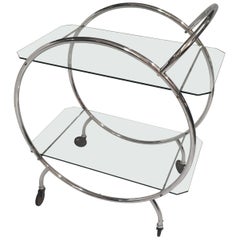 Art Deco 1930s Tubular Chrome Bar Cart